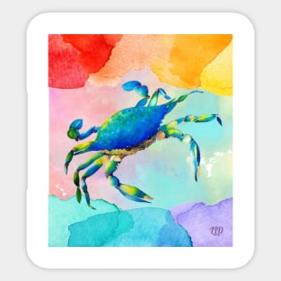 Blue Crab Watercolor Sticker